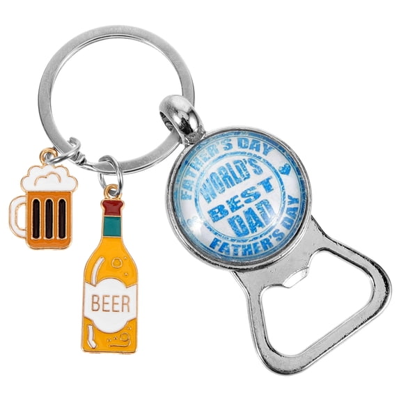 IDEANATEGRATE Key Chain Bottle Openers 1Pack for Dad with Creative Design and Beer Pattern