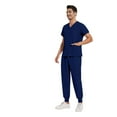 thumbnail image 4 of Garbnen Scrubs for Men Set Stretch V-Neck Scrubs Tops & Jogger Pants Nurses Working Uniforms with Pockets, 4 of 4