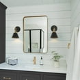 thumbnail image 4 of LNC 6-in W 1-Light Matte Black and Electroplating Gold Modern LED Wall Sconce for Bathroom, 4 of 15