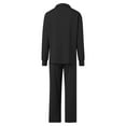 thumbnail image 4 of Womens Fashion Two Piece Suit - Padded V Neck Top & Trousers, Solid Color Casual Outfit for Autumn/Winter, 4 of 6