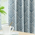 thumbnail image 3 of Happyun Moderate 80% Blackout Curtains Geometric Patterns Design Thermal Curtains Grommet Top Bedroom Window Curtains Room Darkening Thermal Insulated Curtains 84" L Blue on Beige, 3 of 8