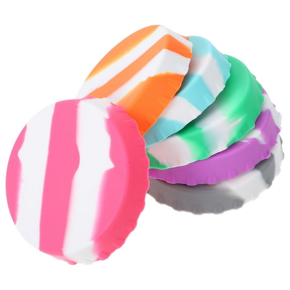 6pcs Silicone Soda Can Lids Reusable Can Covers Beverage Bottle Seal Cap Jar Covers For Drinks For Keeping Your Beverages Fresh Preventing Spills