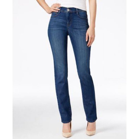 Style & Co Women's Tummy-Control Slim-Leg Jeans Blue Size 18 S