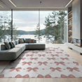 thumbnail image 2 of ODIKA 8'x10' Washable Area Rug Feminine Pink Ribbon Scattered Motif Charming Detail Short for Living Room, Under Sectional, Family , Durable, Non-Slip, 2 of 7