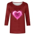 thumbnail image 5 of VKOYWKM Valentine's Day Heart Shirts for Women Cute Graphic Tees Tops 3/4 Sleeve Casual Spring Clothes Loose Fit Crew Neck Valentine Shirt, 5 of 6