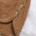 thumbnail image 5 of ELFINDEA Womens Tops Plus Size Button Plush Hooded Loose Cardigan Wool Coat Winter Jacket Yellow 3X, 5 of 8