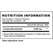 Psycho Pharma Creatine - 5g of Premium Creatine Monohydrate per Serving, Unflavored, 100 Servings