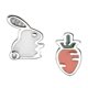 thumbnail image 3 of 1 Pair Asymmetric Earrings Unique Rabbit Carrot Stud Earrings Delicate Easter Earbobs Jewelry Dangler Decor for Lady Girl------Product code 83634, 3 of 3