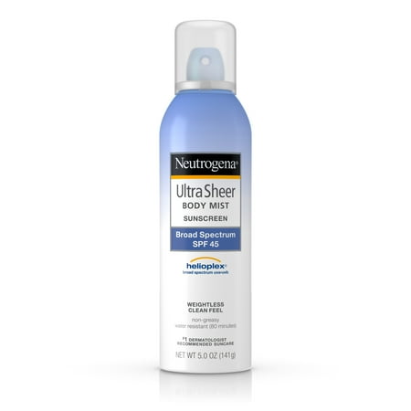 Neutrogena Ultra Sheer Body Mist Sunscreen, Broad Spectrum Spf 45, 5 Oz. - Walmart.com