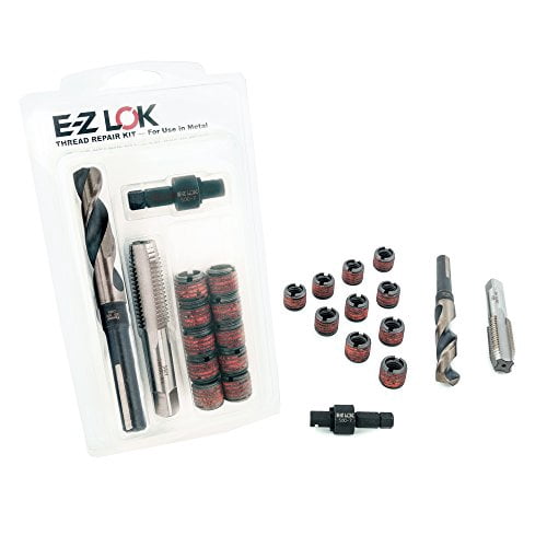 E-Z LOK EZ-310-4 Threaded Inserts for Metal, 1/4-20 Installation Kit, Steel, Black Oxide