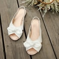 thumbnail image 6 of HTHLVMD Going Out Shoes, Wide Width Shoes for Women, Summer Shoes, Cute Sandals for Women, Women's Bow Slingback Sandals, Open Toe Flat Casual Shoes, Sweet Style Comfort Summer Footwear, White 6, 6 of 9