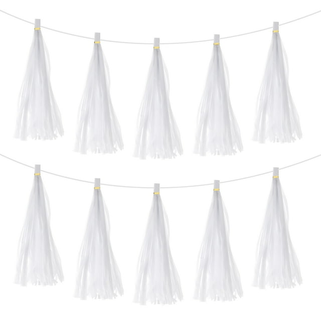 Guirnalda Borla Blanca Unique Bargains 15uds Cuerda Papel Tela
