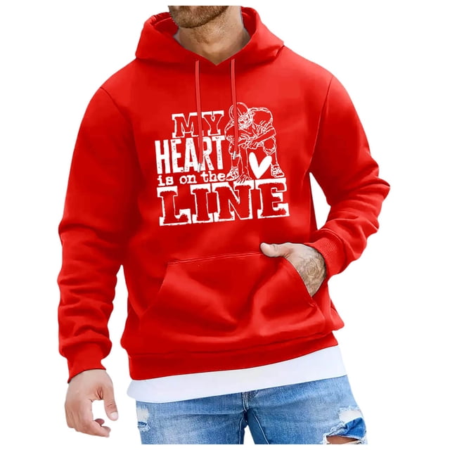 Wyzesi Sweatshirt Blanket Large Male Rugby Print Sweatshirt Long Sleeve Hooded Sweatshirt