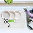 thumbnail image 3 of Dish Drain Board and Drying Rack Tray for Kitchen Counter, Plastic Drainboard with Raised Ridges, 12.75 x 17.25 inches - White, 3 of 13