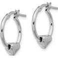 thumbnail image 2 of Sterling Silver Rhod-Plated Polished Heart Small Round Hoop Earrings (Width 15.1) (Length 18.55) - Jbsp, 2 of 5