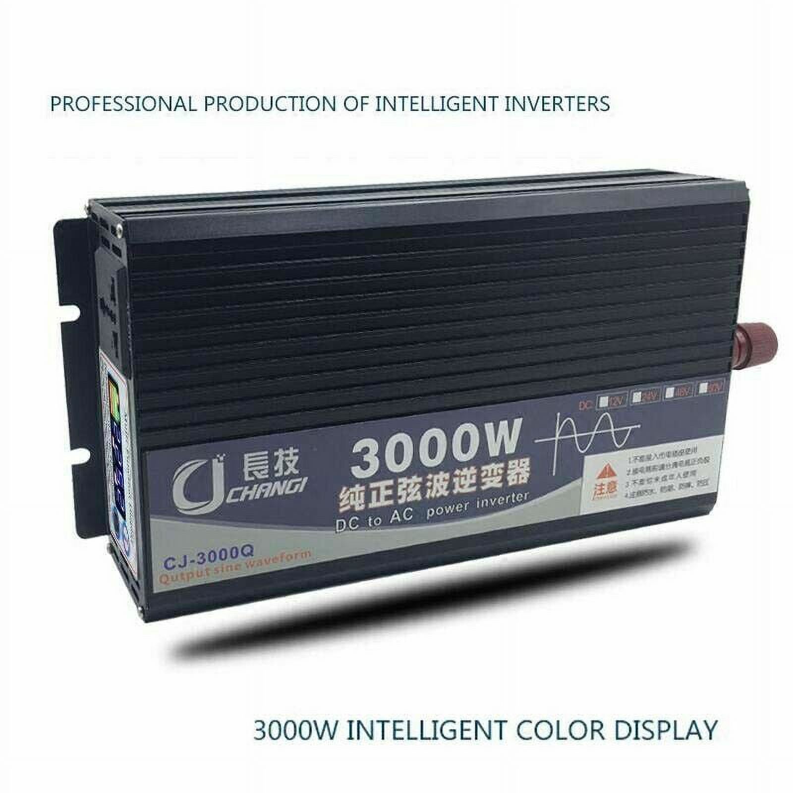 SHANNA Pure Sine Wave Power Inverter 3000W 12V DC to 110V Power Converter with LCD Display