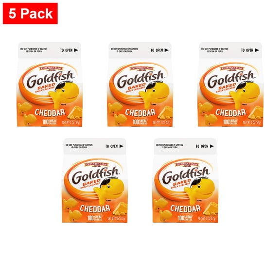 Goldfish Cheddar Cheese Crackers, 2 oz Carton 2 oz - 5 Pack