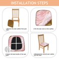 thumbnail image 4 of Pink Gold Marble Seat Covers for Dining Room Chairs Set Of 4,Stretch Printed Washable Chair Seat Cover with Elastic Ties and Button,Removable Waterproof Couch Cushion Covers, 4 of 6