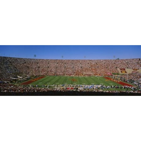 - High angle view of a football stadium full of spectators Los Angeles Memorial Coliseum City of Los Angeles California USA Poster Print