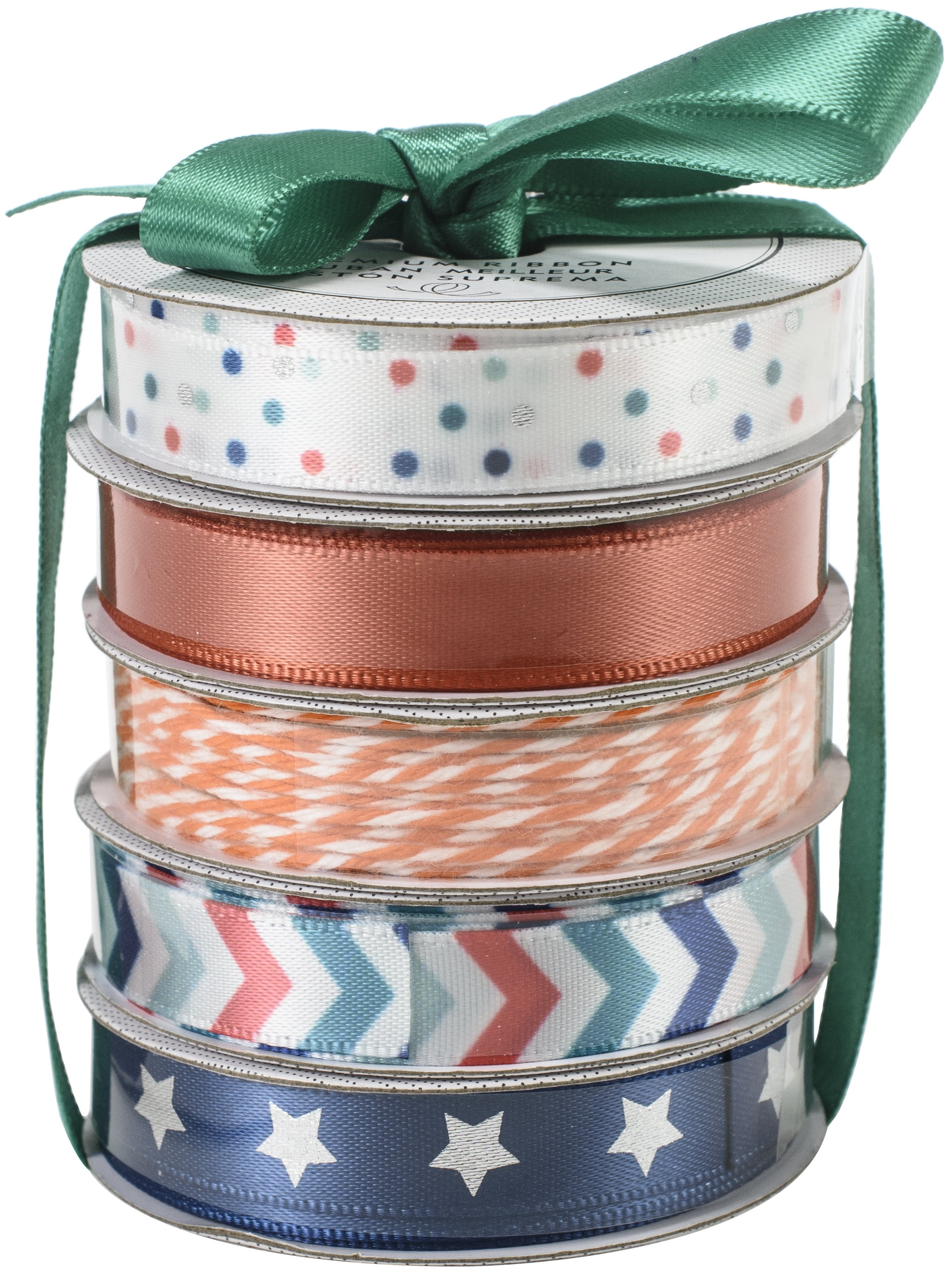 American Crafts Premium Ribbon & Twine 5/PkgTeal Plain Star Walmart