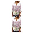 thumbnail image 3 of Sonducket Tops de manga 3/4, camiseta oscilante, túnica de verano, plisada de larga duración, a la moda Type3 NO3, 3 of 6