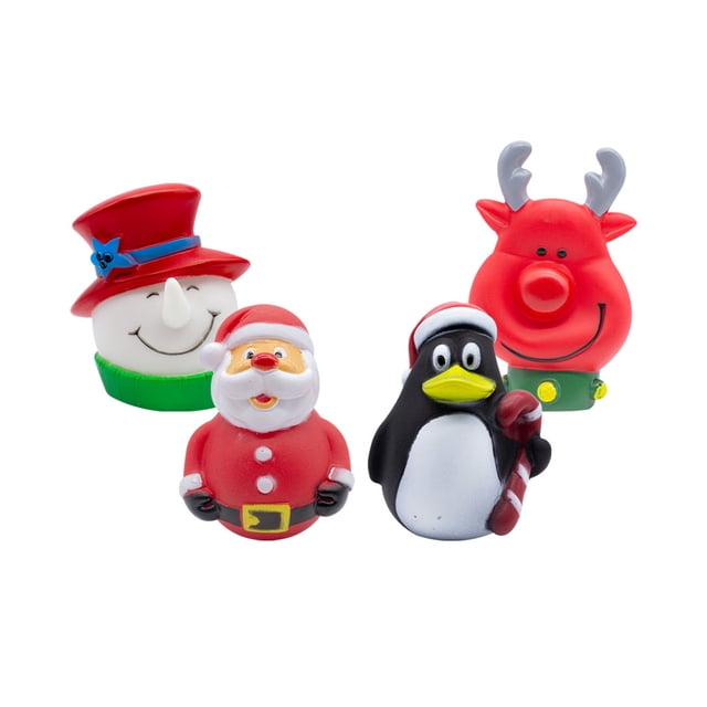 Mascotas Juguete Para Perro Navideños Chillones 4 Pz Importadora La Merced Vinil De Alta Resistencia Coloridos