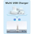 thumbnail image 3 of VHBW USB Charger Block, 6-Port USB Desktop Charging Station Multiports, 50W Phone Charger for iPhone, iPad, White, 3 of 5