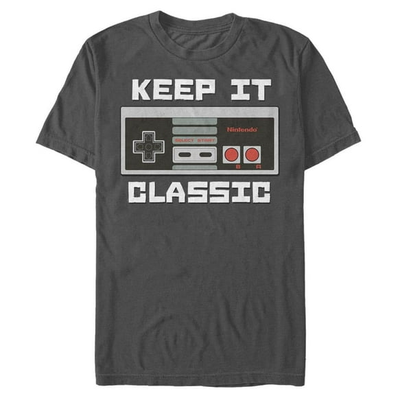 Camiseta Nintendo Keep it Classic para hombre color carbón talla L