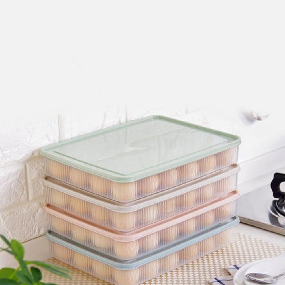 2 Pcs Deviled Egg Containers with Lid, 24 Eggs Plastic Deviled Egg Holder Storage Container for Fridge, Reusable Devil Egg Tray Platter Countertop Easter Camping Refrigerator Supplies