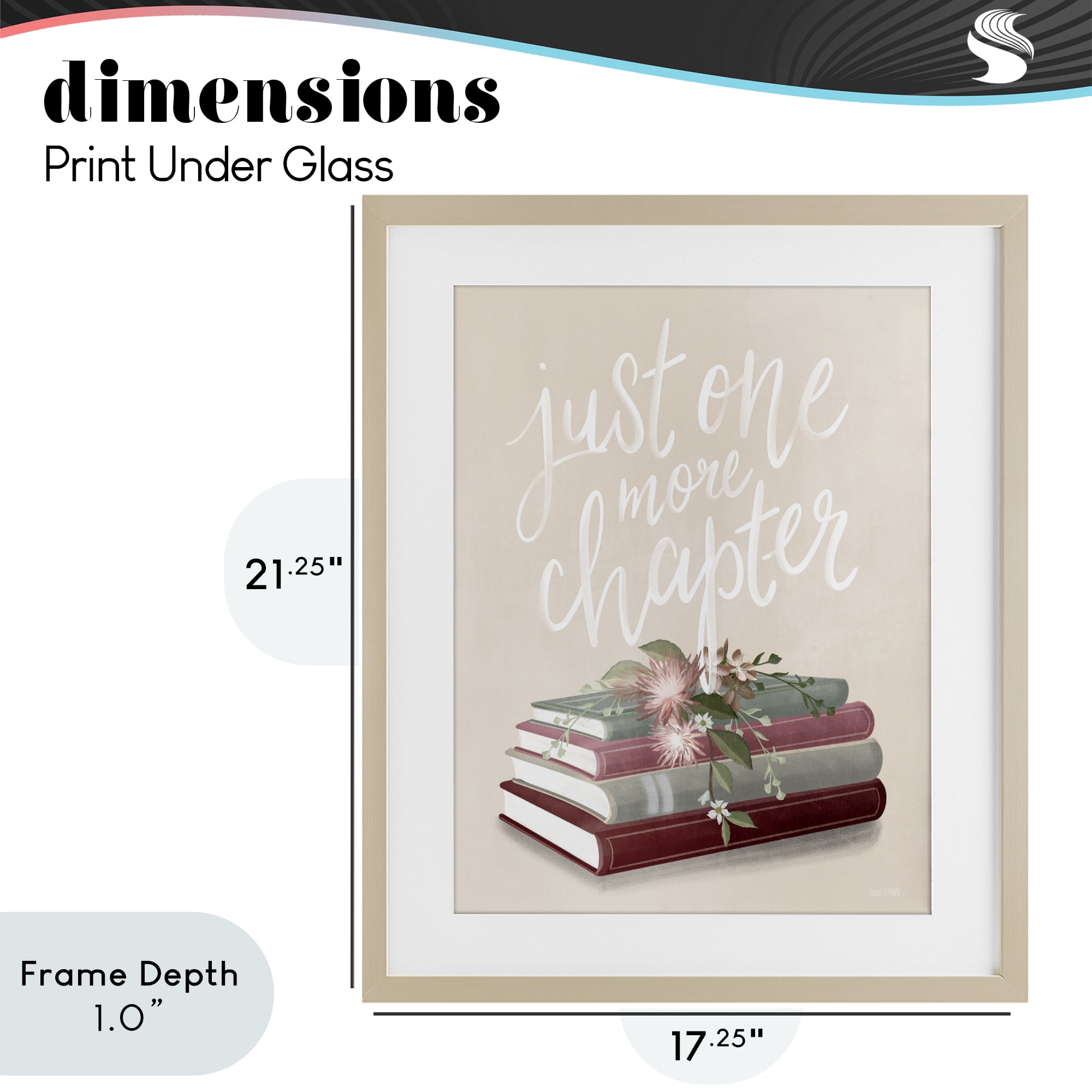 Stupell Industries One More Chapter on Beige Birch Framed Print Under Glass, design by House Fenway