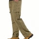 thumbnail image 4 of Pantalones largos para hombre, informales, lisos, con bolsillo, para exteriores, cintura elástica, con cordón, pantalones de trabajo para hombre, 4 of 7