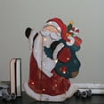 thumbnail image 5 of Northlight 19.5" Red and White LED Lighted Santa Claus Christmas Wooden Figure, 5 of 6