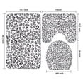 thumbnail image 3 of White and Gray Of Leopard Print Bathroom Rugs Sets 3 Piece,Toilet Cover Set,Absorbent Non Slip Bathroom Mats Sets with U-Shaped Contour Rug Toilet Rug Set, 3 of 5