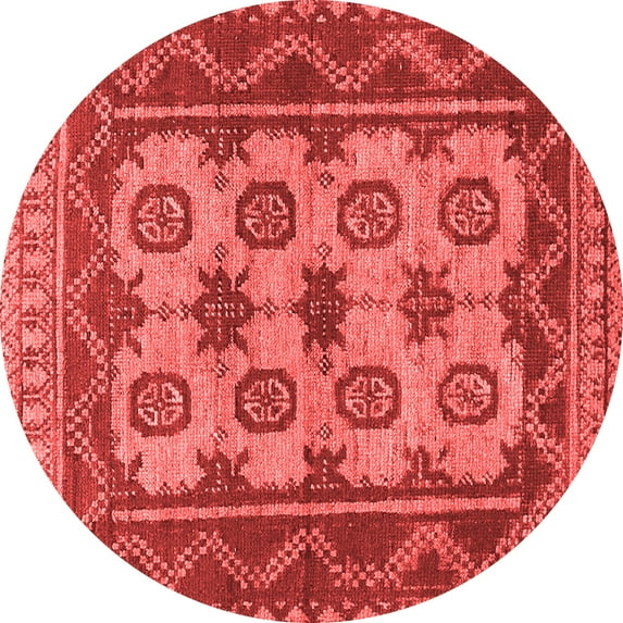 Ahgly Company Indoor Round Southwestern Red Country Area Rugs, 4' Round