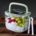 thumbnail image 2 of Plastic Portable Clear Ice Cube Storage Bin with Lid and Tong for Freezer, 2 of 9