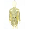 thumbnail image 3 of iiniim Kids Boys Classic Tailcoat Shiny Sequins Evening Suit Blazer Long Sleeve Lapel Wedding Party Jacket Coat Size 6-14 Gold 6, 3 of 7