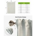 thumbnail image 6 of Blue Striped Tie Up Curtains for Window, Modern Farmhouse Stripes Rustic Thermal Insulted Balloon Shade Adjustable Rod Pocket Curtains Valance Panels for Kitchen Bathroom Café 42 x 63, 6 of 7