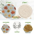 thumbnail image 3 of 6 Pcs Drink Coasters with Holder 3.94in Woven Coasters for Drinks Autumn Maple Leaves Coaster Set for Protection Table, 3 of 7