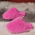 thumbnail image 5 of Bkhluea Fuzzy Faux Fur Slippers Women's Fluffy Long Hair Faux Fur Slip on Slides Fluffy Outdoor Flat Slippers Non-Slip Warm Home Slide Shoes, 5 of 7