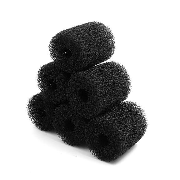 REGALWOVEN 6pcs Black 2.6 Inch Dia Cylinder Pre-Filter Sponge Filter Media for Aquarium