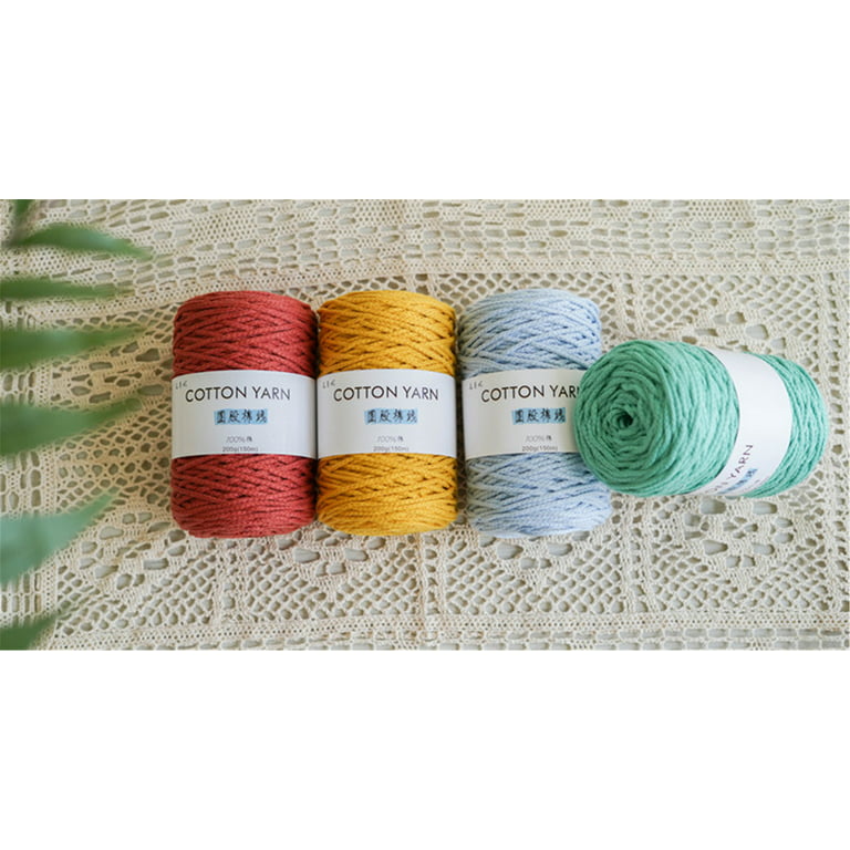 1PCS Soild Color Hollow Knitted Crochet Yarns Nylon Cord Polyester Thread  Round Rope Yarns For DIY Handbag Purse Basket Crochet Bag Fabric Yarn 200g  7.1oz 