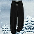thumbnail image 2 of Women's Solid Fleece Lounge Pants Plus Size Elastic Waist Thick Sherpa Warm Pajamas Pants Casual Cozy Pjs Bottoms, 2 of 4