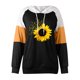 thumbnail image 3 of Gibobby Túnica de moda Camisetas de manga larga, sudaderas holgadas con capucha, sudaderas informales con bloques de color, sudaderas con capucha de para mujer con patrón Floral （Negro， M), 3 of 4