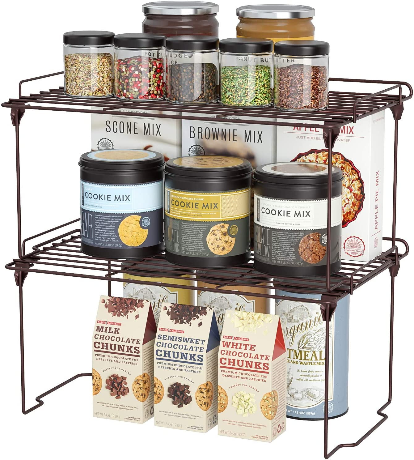 Hapirm Stackable Cabinet Shelf Kitchen, Stackable Cupboard Shelves