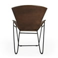 thumbnail image 4 of Home Square Iron and Leather Accent Chair in Borwn - Set of 2, 4 of 7