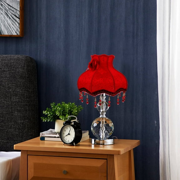 KONTONTY European Style Lampshade Red Decorative Large Lamp Shades for Table Lamps 1Pcs