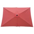 thumbnail image 4 of 6x9 ft Patio Umbrella,Heavy Duty Outdoor Umbrella,Waterproof pool Umbrella With Crank and Push Button Tilt Without Flap For Garden Backyard Pool Swimming Pool Market,Brick Red, 4 of 6