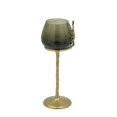 thumbnail image 2 of A&B Home Capri Leaf Glass Candle Holder - 6.5"W x 5.5"L x 15.5"H - Green/Gold, 2 of 5