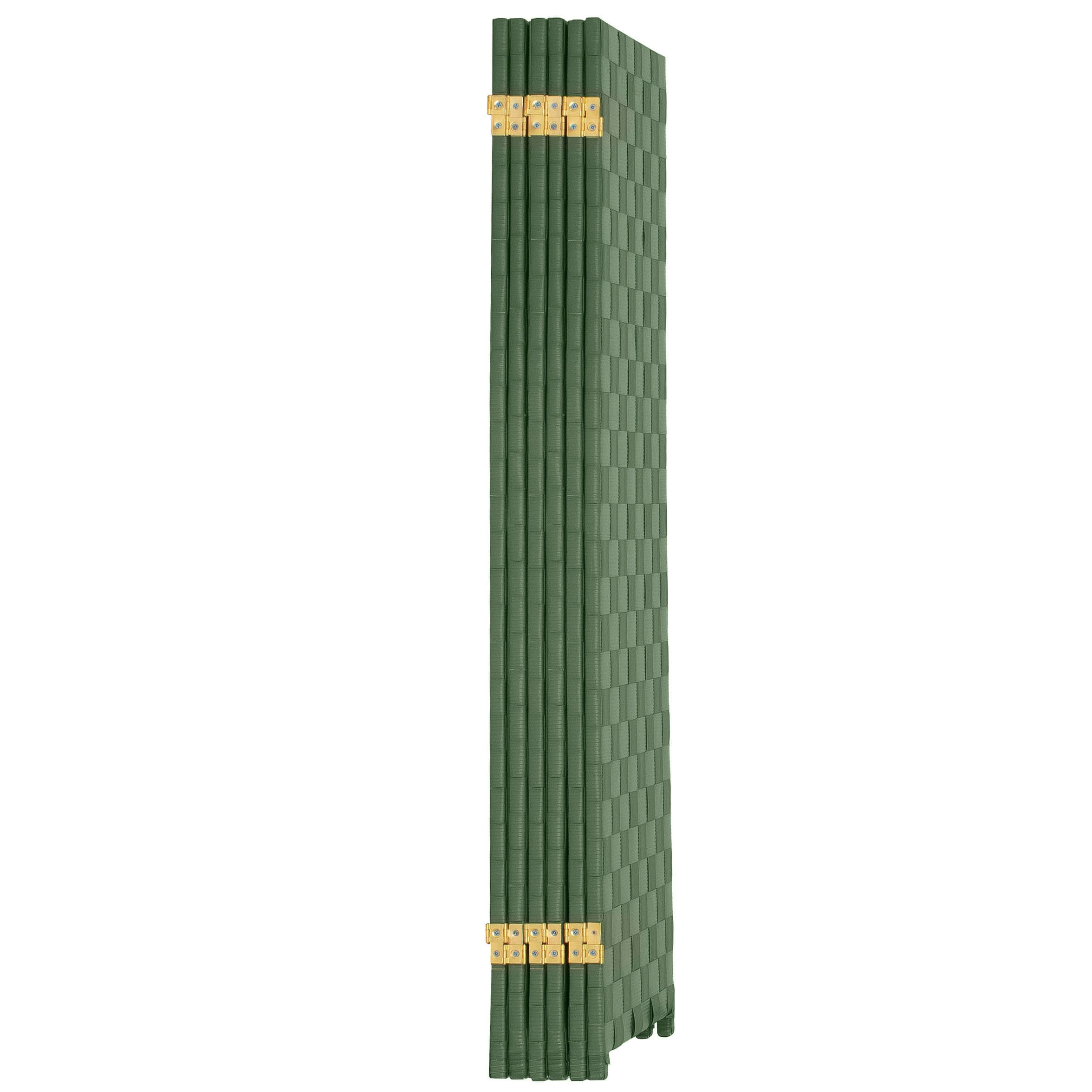 Red Lantern 4 ft. Short Woven Fiber Outdoor All Weather Folding Screen - 6 Panel - Green