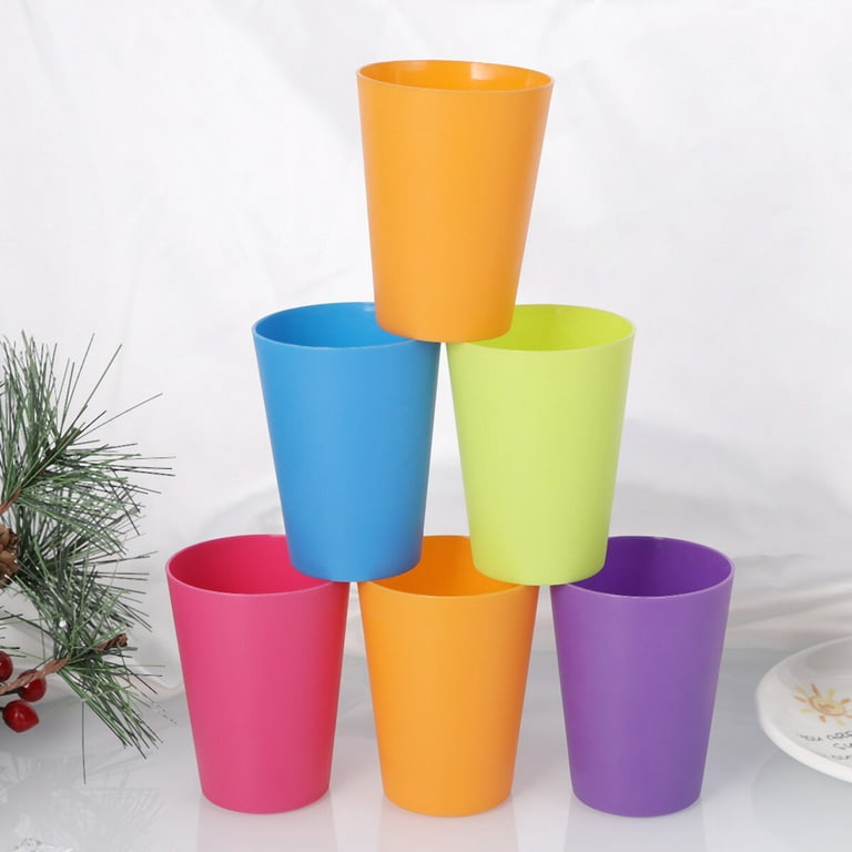 15pcs Colorful Plastic Cups Home Beverage Drinking Cup Reusable Holiday  Party Tableware and Party Supplies 101-200ml (Mixed Color) 